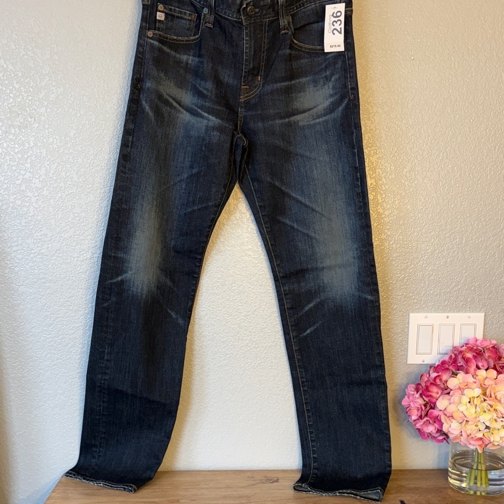 AG Adriano Goldschmied Men's Straight Jeans in Deep Indigo